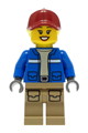 Wildlife Rescue Explorer - Female, Blue Jacket, Dark Tan Legs with Pockets, Dark Red Cap, Bright Light Yellow Hair - cty1305