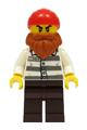 Police - Jail Prisoner 86753 Prison Stripes, Dark Brown Legs, Red Head Wrap, Dark Orange Beard - cty1310