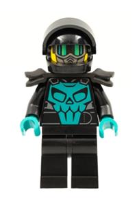 Stuntz Driver, Black Helmet, Shoulder Armor, Dark Turquoise Skull cty1315