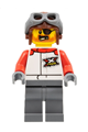 Stuntz Driver, Reddish Brown Aviator Helmet, Dark Bluish Gray Legs, Red Arms - cty1324