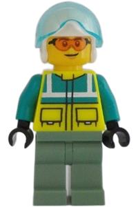 Rescue Helicopter Pilot Minifigure - Male rescue helicopter pilot wearing orange glasses - cty1344