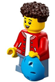 Boy, Red Jacket with Striped Trim, Sand Blue Short Legs, Dark Brown Hair - cty1352