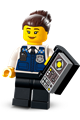 Police - Officer Gracie Goodhart, Dark Blue Vest, Black Pants, Orange Goggles, and Dark Brown Hair with Bun - cty1365