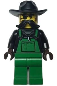 Crook Snake Rattler Minifigure - Crook Snake Rattler wearing green overalls - cty1367