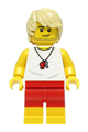 Beach Lifeguard - Male, White Shirt, Red Shorts, Tan Hair - cty1388