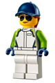 Race Car Mechanic - Female, White Race Jacket and Legs, Dark Blue Cap with Dark Orange Hair - cty1401