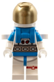 Lunar Research Astronaut - Male, White and Dark Azure Suit, White Helmet, Metallic Gold Visor, Moustache - cty1407