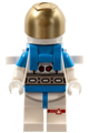 Lunar Research Astronaut - Female, White and Dark Azure Suit, White Helmet, Metallic Gold Visor, Backpack Clips, Open Mouth Smile - cty1409