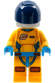Lunar Research Astronaut - Male, Bright Light Orange and Dark Azure Suit, White Helmet, Dark Blue Visor, Beard - cty1410