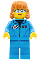 Lunar Research Astronaut - Female, Dark Azure Jumpsuit, Dark Orange Hair, Safety Glasses - cty1411