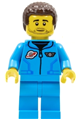 Lunar Research Astronaut - Male, Dark Azure Jumpsuit, Dark Brown Coiled Hair, Stubble - cty1412