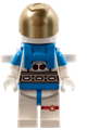 Lunar Research Astronaut - Female, White and Dark Azure Suit, White Helmet, Metallic Gold Visor, Backpack Clips, Smirk - cty1413