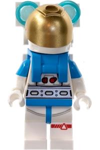 Lunar Research Astronaut - Male, White and Dark Azure Suit, White Helmet, Metallic Gold Visor, Backpack Lights, Beard cty1414