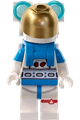 Lunar Research Astronaut - Male, White and Dark Azure Suit, White Helmet, Metallic Gold Visor, Backpack Lights, Beard - cty1414
