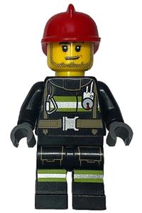 Fire - Reflective Stripes with Utility Belt, Red Fire Helmet, Male Smirk cty1416