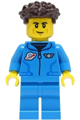 Lunar Research Astronaut - Male, Dark Azure Jumpsuit, Dark Brown Coiled Hair with Short Straight Sides - cty1421