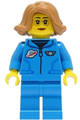 Lunar Research Astronaut - Female, Dark Azure Jumpsuit, Medium Nougat Hair, Glasses - cty1422