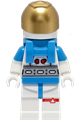 Lunar Research Astronaut - Female, White and Dark Azure Suit, White Helmet, Metallic Gold Visor, Peach Lips Smile - cty1423