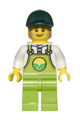 Farmer Horace - Lime Overalls over White Shirt, Lime Legs, Dark Green Cap, Dark Tan Moustache and Sideburns - cty1438