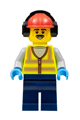 Stuntz Crew, Male, Red Hard Hat with Earmuff, Neon Yellow Safety Vest, Dark Blue Legs - cty1455