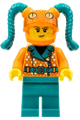 Stuntz Driver, Orange Helmet with Tassels, Snake Visor, Orange Coat with Scales, Dark Turquoise Legs - cty1456