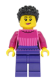 Female car driver with dark pink sweater, black hair, and dark purple legs - cty1463