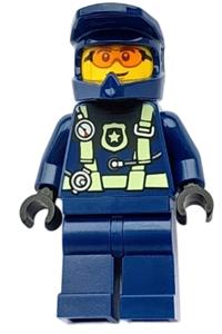 Police - City Officer Dark Blue Diving Suit and Helmet, Orange Glasses cty1475