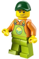 Farmer - Male, Lime Overalls over Orange Shirt, Lime Legs, Dark Green Cap - cty1478