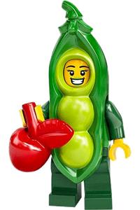 Peapod Costume Girl Minifigure - Girl wearing a peapod costume with a green jacket - cty1479