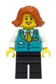 Bus Driver - Female, Dark Turquoise Vest, Black Legs, Dark Orange Hair - cty1491