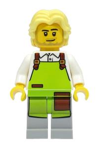 Cyclist - Male, White Shirt, Lime Apron, Bright Light Yellow Hair cty1494