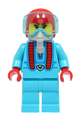 Stuntz Driver - Female, Medium Azure Jumpsuit, Red Helmet - cty1496