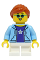 Stuntz Spectator - Child, Bright Light Blue Jacket, White Short Legs, Dark Orange Hair - cty1497