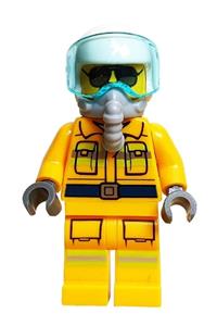 Fire - Reflective Stripes, Bright Light Orange Suit, White Helmet, Breathing Apparatus, Sunglasses cty1502