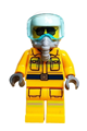 Fire - Reflective Stripes, Bright Light Orange Suit, White Helmet, Breathing Apparatus, Sunglasses - cty1502