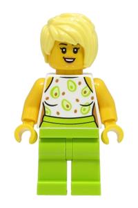 Sandwich Shop Customer - Female, White Top, Lime Legs, Bright Light Yellow Hair cty1507
