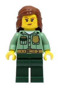 Park Ranger - Female, Sand Green Shirt, Dark Green Legs, Reddish Brown Hair cty1528