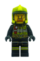 Fire - Reflective Stripes with Utility Belt and Flashlight, Neon Yellow Fire Helmet, Dark Orange Moustache and Goatee, Soot Marks - cty1556