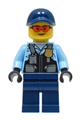 Police - City Officer Male, Safety Vest with Police Badge, Dark Blue Legs, Dark Blue Cap, Orange Glasses - cty1565