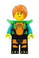 Stuntz Driver - Male, Black Jumpsuit with Orange Trim and Dark Turquoise Arms, Bright Green Shoulder Pads, Dark Orange Hair - cty1575