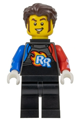 Rocket Racer - Stuntz Driver, Black Jumpsuit with Blue and Red Arms, Dark Brown Hair - cty1578