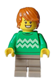 Boy - Bright Green Sweater, Dark Tan Medium Legs, Open Mouth Smile, Dark Orange Hair - cty1582