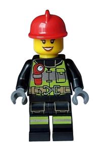 Fire - Female, Reflective Stripes with Utility Belt and Flashlight, Red Fire Helmet cty1596