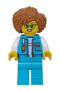 Arctic Explorer Researcher - Female, Medium Azure Jacket with Flash Drive, Medium Azure Legs, Medium Nougat Hair, Glasses cty1611