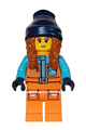 Arctic Explorer - Female, Orange Jacket, Dark Orange Braids with Dark Blue Beanie, Freckles - cty1613