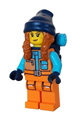 Arctic Explorer - Female, Orange Jacket, Dark Orange Braids with Dark Blue Beanie, Freckles, Backpack - cty1614