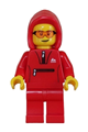 Male mountain bike cyclist in a red tracksuit (hoodie) - cty1627