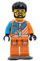 Arctic Explorer - Male, Orange and Medium Azure Jacket, Dark Blue Ushanka Hat, Black Beard, Glasses, Dark Bluish Gray Snowshoes - cty1630