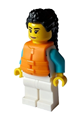 Arctic Explorer - Female, White Jacket over Medium Azure Shirt, White Legs, Black Hair, Orange Life Jacket - cty1641