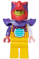 Male Comic Shop Guy wearing a bright light orange dragon suit and legs, red dragon head, and dark purple shoulder armor - cty1644